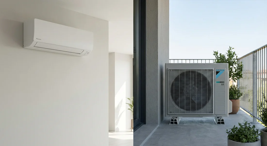 Comparaison entre l'unité intérieure et le groupe extérieur Daikin pour identifier la source du bruit.