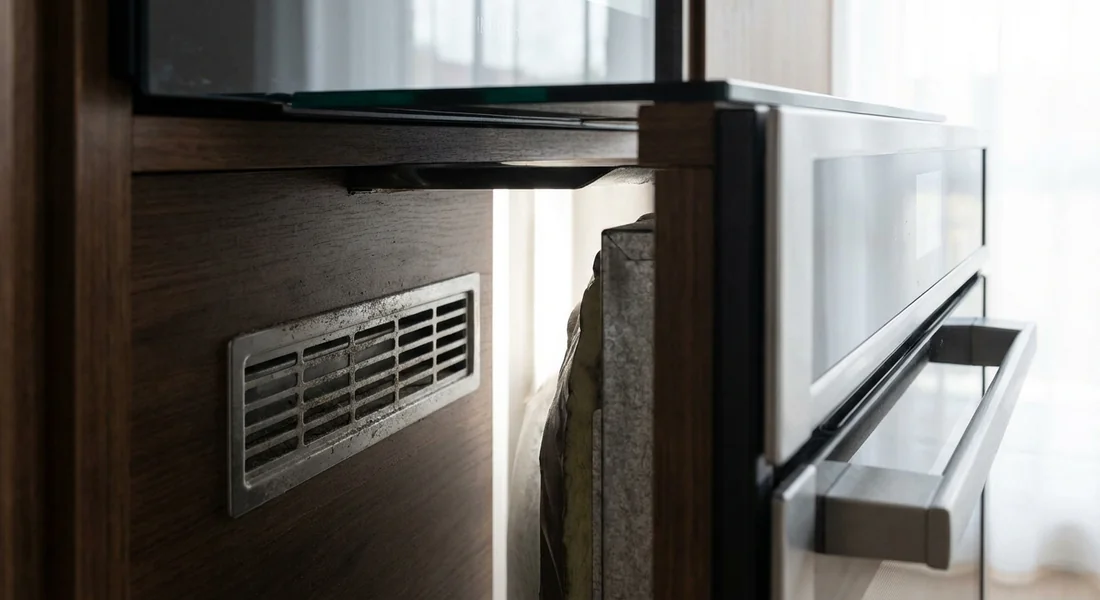 Vue de la fente de ventilation arrière pour le refroidissement de la plaque