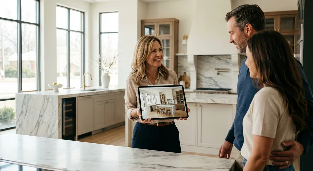 Accompagnement client et conception de cuisine en showroom.