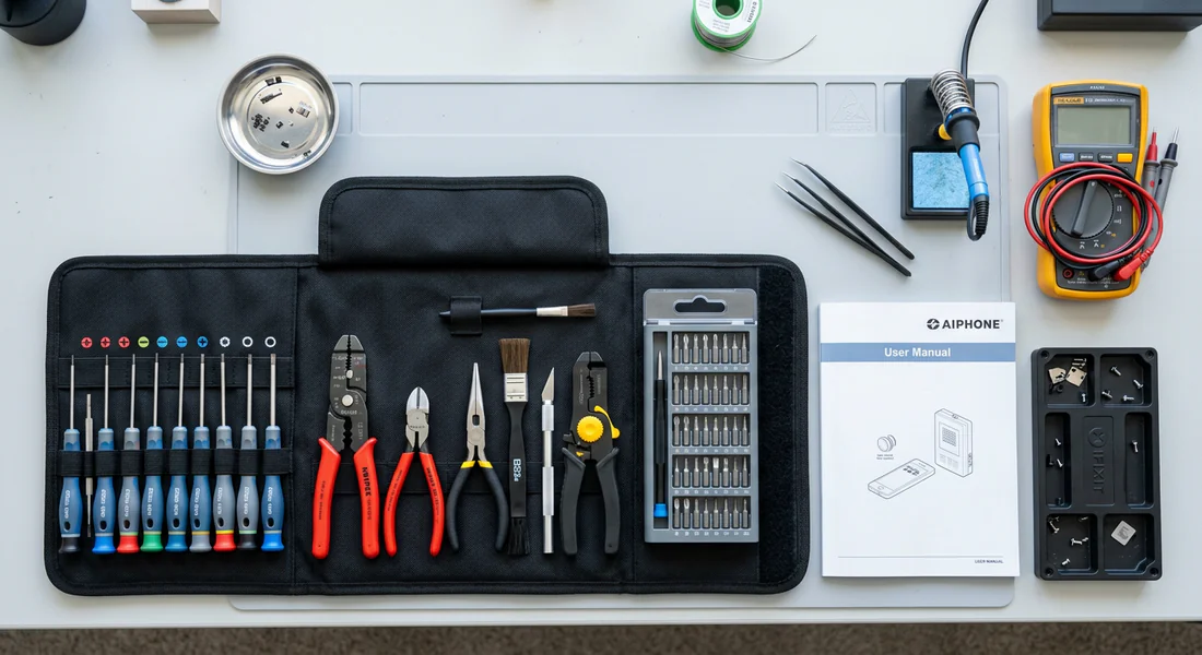 Outils nécessaires pour la réparation d'un interphone Aiphone