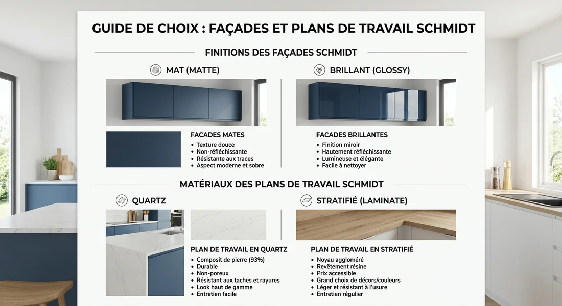 Comparatif des matériaux et finitions Schmidt 2026