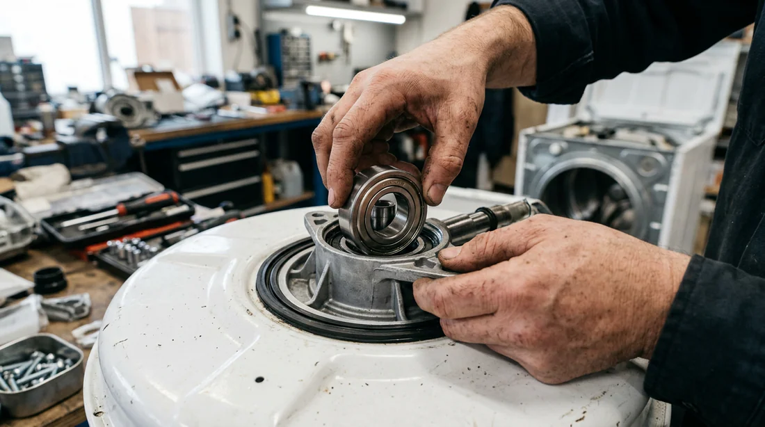 Installation d'un roulement neuf dans le tambour d'un lave-linge