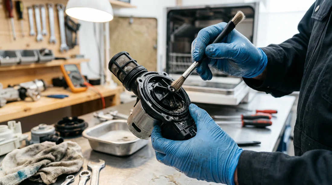 Inspection et nettoyage de la pompe de vidange d'un lave-vaisselle