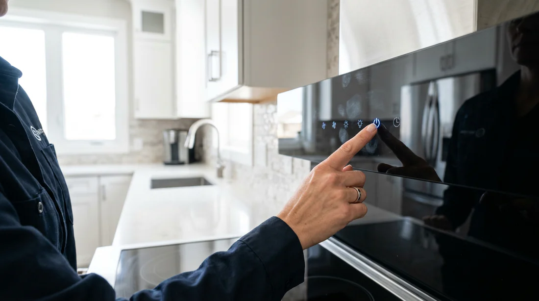 Vérification du panneau de commande tactile d'une hotte de cuisine